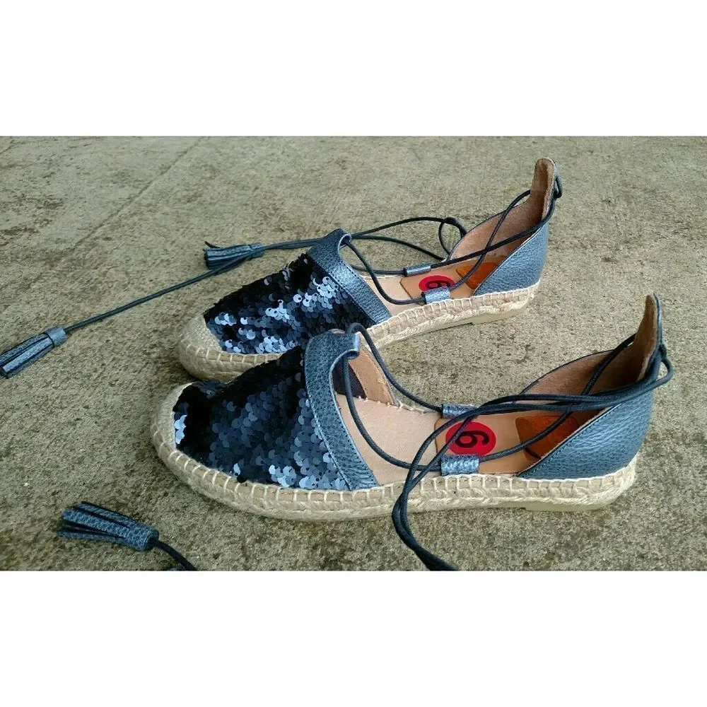New Kanna sequin open espadrilles